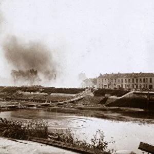 Explosion, Nieuwpoort, Flanders, Belgium, c1914-c1918