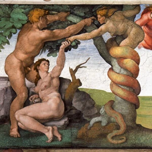 The Expulsion from the Paradise (Sistine Chapel ceiling in the Vatican), 1508-1512