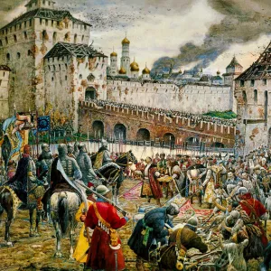 The expulsion of Polish invaders from the Moscow Kremlin, 1612 (late 19th or early 20th century). Artist: Ernest Ernestovich Lissner