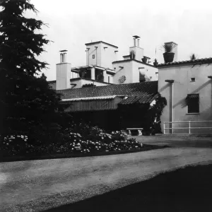 Exterior side, Mrs. Phoebe Apperson Hearst's home, Pleasanton, California, 1920s. Creator: Frances Benjamin Johnston