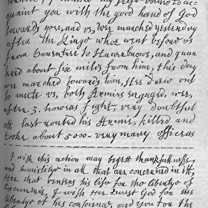 Fac-Simile of Letter by Cromwell to Lenthall, announcing Victory of Naseby, 1649, (1845). Artist: Oliver Cromwell