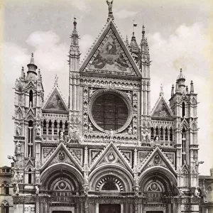 Facade of Siena Cathedral, Italy, late 19th or early 20th century