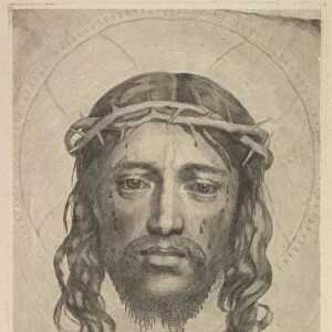 Face of Christ on St. Veronicas Veil, 1735. Creator: Dudesert
