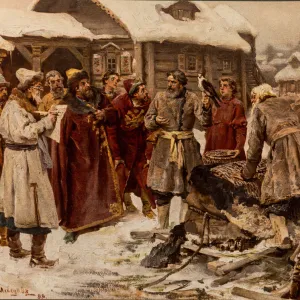 Falconers at the Amusement court of Moscow in the 17th Century, 1902