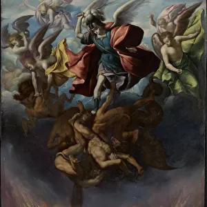 The Fall of the Rebel Angels, c. 1650. Creator: Lopez de Arteaga, Sebastian (1610-1652)