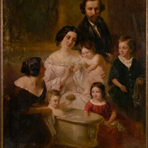 Family portrait. Artist: Wodick, Edmund (1816-1886)