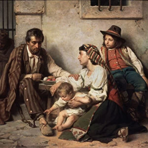 Family visiting a prisoner, 1868. Artist: Vereshchagin, Vasili Petrovich (1835-1909)