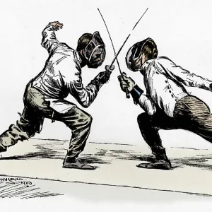 Fencers, 1900. Artist: Frederick Henry Townsend