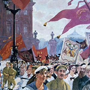 Festivities marking the opening of the second congress of the Comintern, 1921. Artist: Boris Mikhajlovich Kustodiev