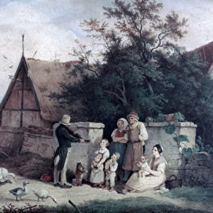The Fiddler of the Village, 1845. Artist: Ludwig Richter