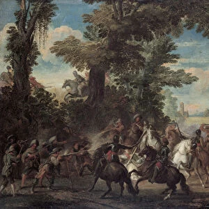 The Fight between Arquebusiers and cavalry