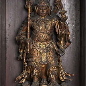 Figure: within a closed shrine, Edo period, late 17th century. Creator: Unknown