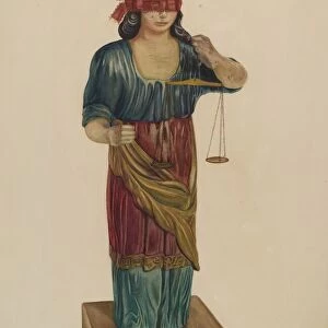 Figure of Justice, c. 1938. Creator: Elmer R. Kottcamp