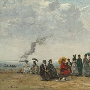 Figures on the Beach, c. 1867 / 1870. Creator: Eugene Louis Boudin
