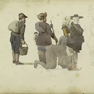 Figures in different poses, c. 1846-c. 1882. Creator: Cornelis Springer