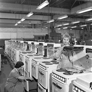 The final stages of cooker assembly at the GEC plant, Swinton, South Yorkshire, 1960