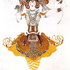 The Firebird, costume design for Tamara Karsavina in Stravinskys ballet The Firebird, 1910. Artist: Leon Bakst