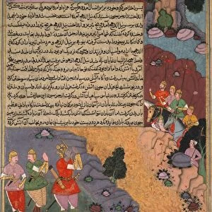 The First Adventure of the White Horse, Page from the Khan Khanans Razm Nama... c