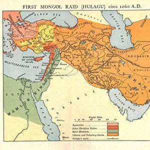 First Mongol Raid (Hulagu), circa 1400 A. D. c1915. Creator: Emery Walker Ltd