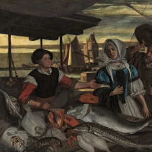 Fish market at evening, ca 1672