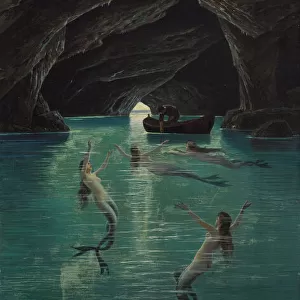 Fisherman and Mermaids in the blue Grotto on Capri