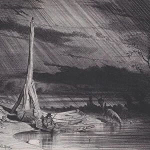 The Fisherman, Rainy Weather, ca. 1853. Creator: Charles Emile Jacque