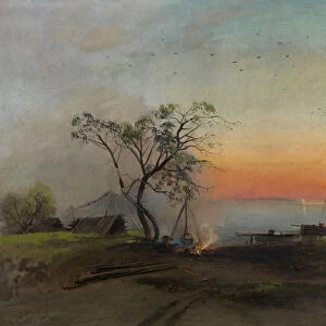 Fishermen on the Volga. Creator: Savrasov, Alexei Kondratyevich (1830-1897)