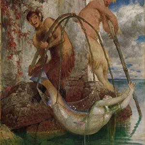 Two fishing Pans, 1874. Creator: Bocklin, Arnold (1827-1901)