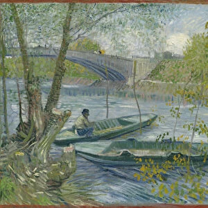 Fishing in Spring, the Pont de Clichy (Asnieres), 1887. Creator: Vincent van Gogh