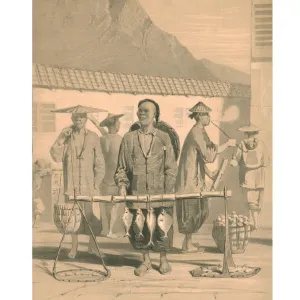 Fishmongers in Hong Kong, 19th century. Creator: M & N Hanhart