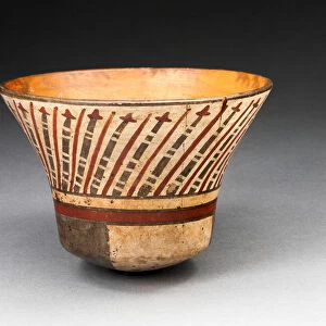 Flaring Bowl Depicting Repeated Motif Resembling Darts, 180 B. C. / A. D. 500