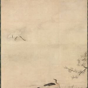 Flowers and Birds in a Spring Landscape, 1500s. Creator: Kano Motonobu (Japanese, c