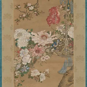 Flowers and Goldfish, 18th century. Creator: So Shizan
