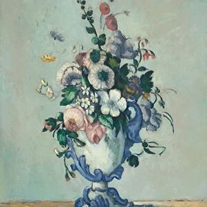 Flowers in a Rococo Vase, c. 1876. Creator: Paul Cezanne