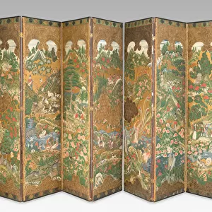 Folding Screen (Biombo), China, 17th century. Creator: Unknown