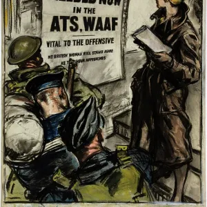 Forces Recruitment - ATS and WAAF, World War II poster, c1939-c1945. Creator: Unknown.<br> Forces Recruitment - ATS and WAAF, World War II poster, c1939-c1945 Forces Recruitment - ATS and WAAF, World War II poster, c1939-c1945. Creator: Unknown.<br> Forces Recruitment - ATS and WAAF, World War II poster, c1939-c1945