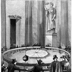 Foucault using his pendulum to demonstrate the rotation of the Earth, Paris, 1851 (1887)