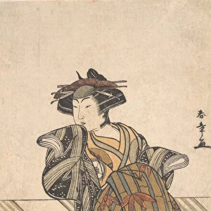 The Fourth Iwai Hanshiro as a Courtesan Dressed in a Pink Kimono, ca. 1778. Creator: Shunsho