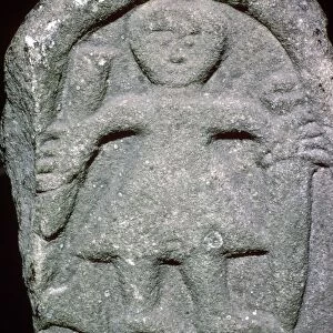 Fragment of a cross depicting a Viking Warrior, Weston Church, North Yorkshire