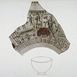 Fragment of Roman pottery found in Walbrook, City of London, 1820