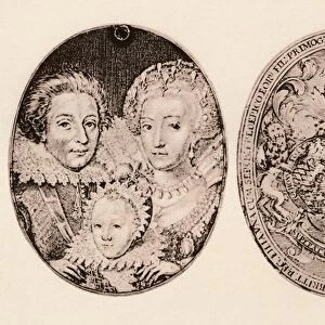 Frederick of Bohemia, Elizabeth Stuart, and their son, Frederick Henry, 1621, (1904). Artist: Daniel Mytens