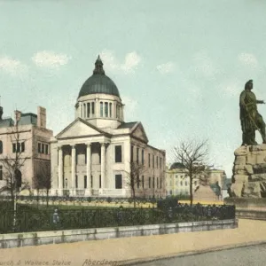 Free Library Frees Church & Wallace Statue - Aberdeen, 1900s. Creator: Unknown