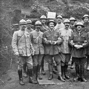 French and English officers at Mount Kemmel near Ypres, Belgium, April 1918