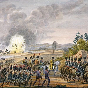 The French retreat after the Battle of Leipzig, Germany, 19th October 1813. Artist