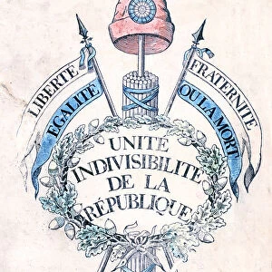 French Revolution 1789: Allegorical emblem of the Republic