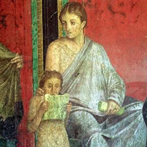 Fresco Detail, Young Girl Reading, 1st Century BC