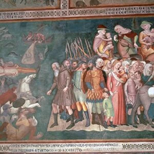 Fresco of the Israelites crossing the Red Sea, 14th century. Artist: Bartolo di Fredi