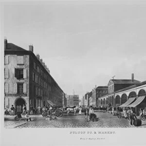 Fulton Street & Market, New York (The Bennett View of Fulton Street), 1834