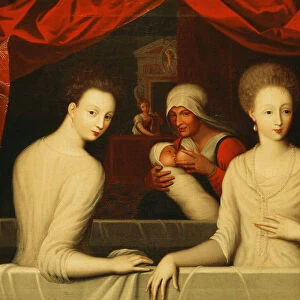 Gabrielle d Estrees and one of her sisters, duchesse de Villars, End of 16th century. Artist: Anonymous