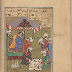 Game of chess. From the Shahnama (Book of Kings), 16th century